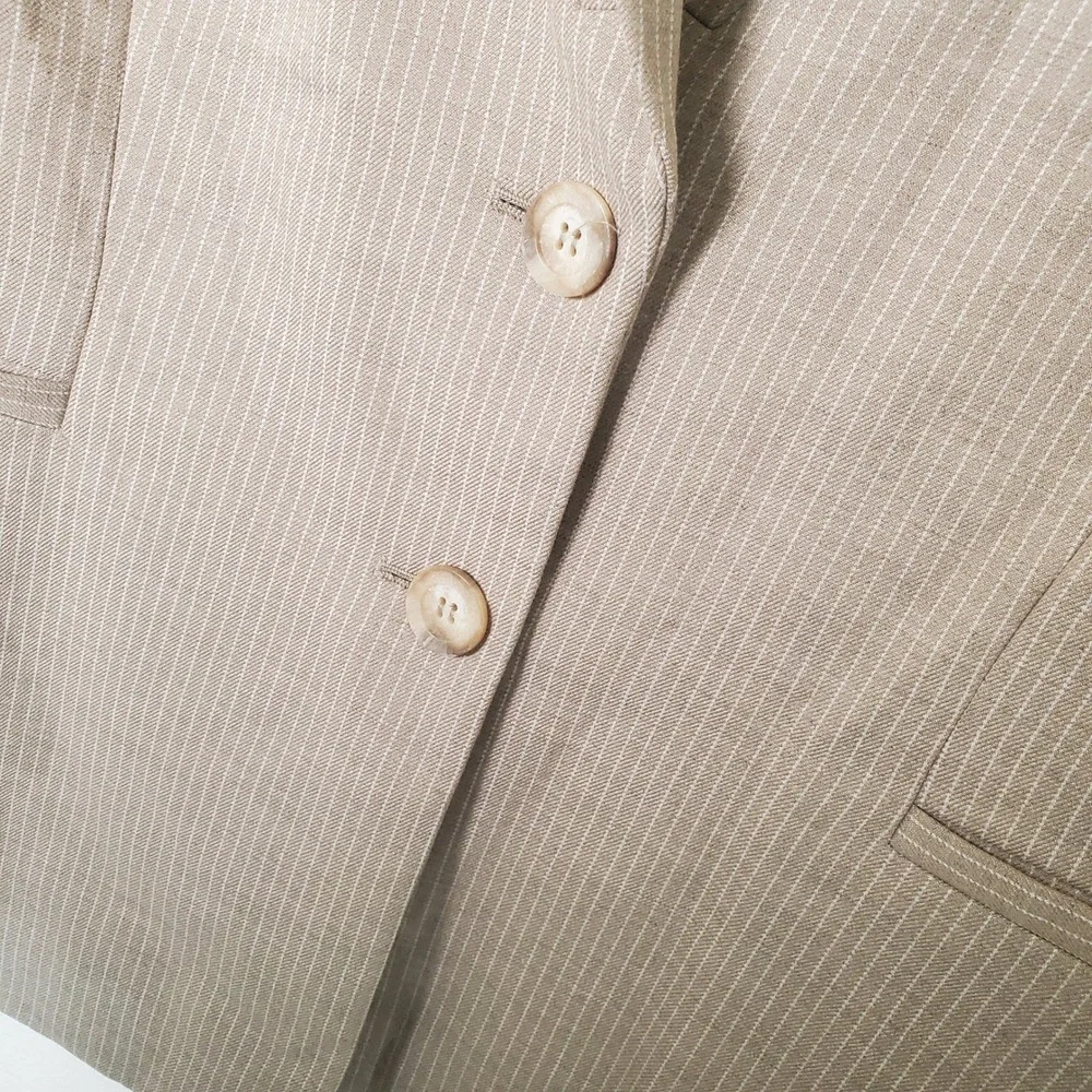 Antonio Melani Tan Pinstripe Blazer Women's‎ Career Suit Jacket